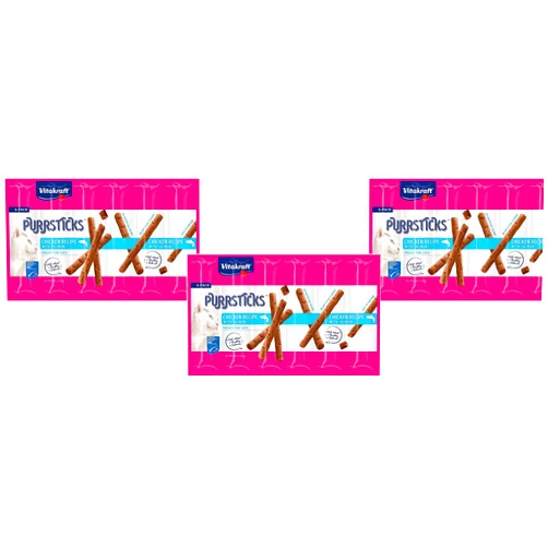 Vitakraft 18 Pack of Chicken Purrsticks Cat Treats with Salmon