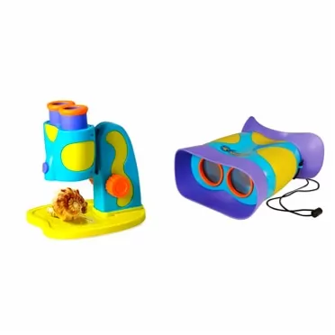 Educational Insights GeoSafari Jr. My First Microscope STEM Toy for Preschoolers & GeoSafari Jr. Kidnoculars: Kids Binoculars - Perfect for Preschool Science