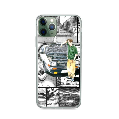 Listpher Compatible with iPhone 14 Case Initial D Takumi Fujiwara Wall Design Version 1 Soft TPU Silicone Shockproof Protective Phone Case Cover
