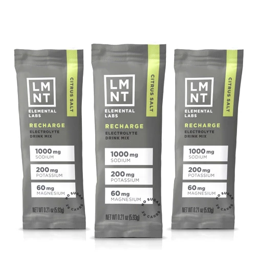 Elemental Labs LMNT Recharge Electrolyte Hydration Powder | Formulated by Robb Wolf and Ketogains | Keto & Paleo | No Sugar, No Artificial Ingredients | Citrus Salt | 30 Stick Packs