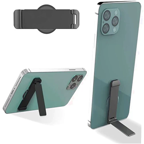 Wumier Smartphone Stand WUZMINR Kickstand 360°Rotation Adjustable Vertical Horizontal Placement Mobile Phone With 3M Tape Compatible Iphone / Android Ipad Etc. (4-8 Inch)(1 Pack), Black,1 Pack
