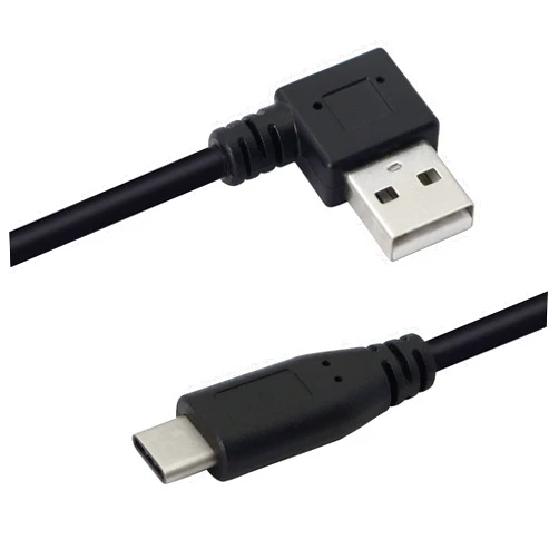 PNGKNYOCN 90 Degree USB Adapter Cable Right Angle USB 2.0 (Type-A) Male to USB 2.0 (Type-C) Male Fast Charge and Data Sync Cable （25cm）