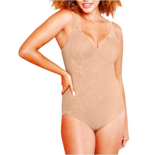 Bali Women's Shapewear Body Shaper, Firm-Control Ultra-Light Lace Shapewear with Underwire Bra
