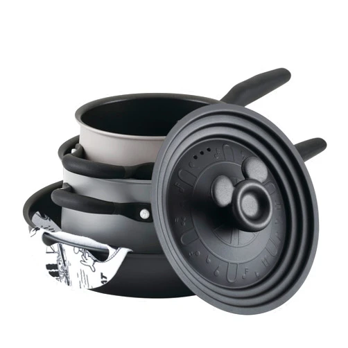 Disney 100 Nonstick Induction Cookware Pots and Pans Essentials Set, 4 Piece, Steamboat Willie Edition