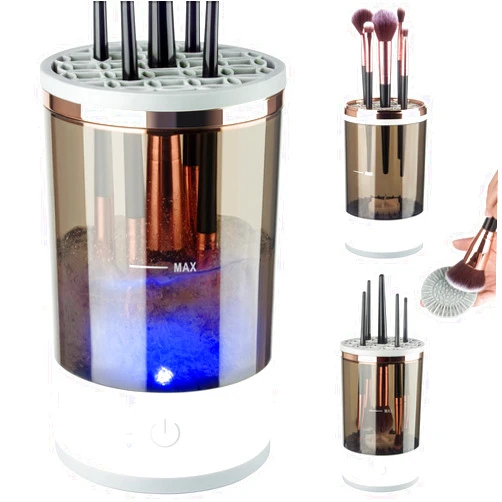 XSMNER Electric Makeup Brush Cleaner, Makeup Brush Cleaner Machine, Makeup Cleaner, Brush Cleaner Fit for All Size Makeup Brush, Cosmetic Brush Cleaner, Beauty Tools, Great Gift for Her, Women, Girlfriend