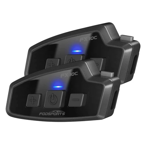 FODSPORTS Mesh Motorcycle Intercom, FX10C Motorcycle Bluetooth Headset with Audio Multitasking, Up to 24 Riders Helmet Communication System with Music Sharing for Motorbike/ATV/Dirt Bike, 2 Pack