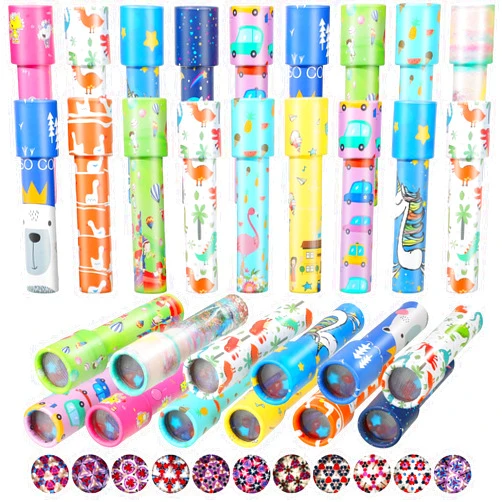 Chivao 30 Pcs Classic Kaleidoscopes Kids Vintage Toys, Return Gifts for Kids Birthday Mini Kaleidoscope Kit for School Classroom Prizes, Stock Stuffers Bag Fillers, Random Colors(Cute Style)