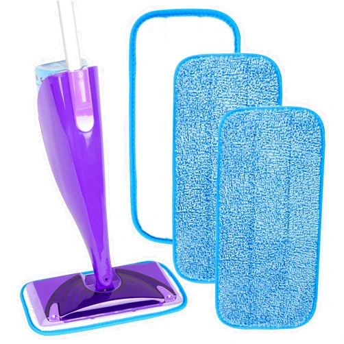 AmaVins 3 Pack Reusable Mop Pads Compatible with Swiffer Wet Jet Mops, Wet Jet Pads Refills, 12-inch Washable Microfiber Mop Pads for Floor Cleaning Wet Dry Use for Any Floor Types - Eco Home Cleaning Mop Pad