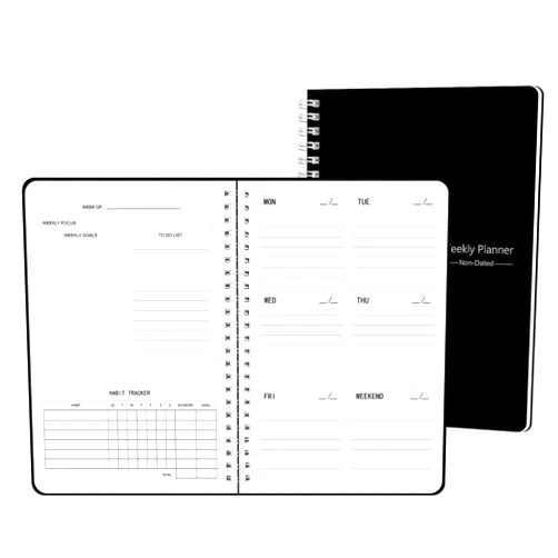 TREES Undated Weekly Planner, Weekly To Do List Notebook with Goal & Habit Tracker Organizer, A5 5.8