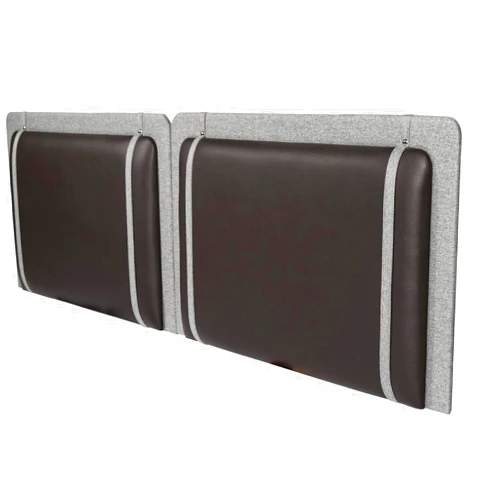 SunsGrove Wall Mount PU Leather Upholstered Headboard for Queen Size Bed, Organic Modern Style Hanging Headboard with Linen Fabric Straps, Adjust Height Freely, Comfortable, Easy to Assemble