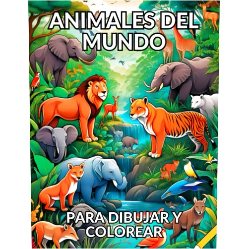 Ivan Fuentes Puig Animales del Mundo. Un Libro para Colorear y Dibujar. Libro para colorear para adultos. 50 páginas para dibujar y colorear: Libro de tapa blanda (Spanish Edition)