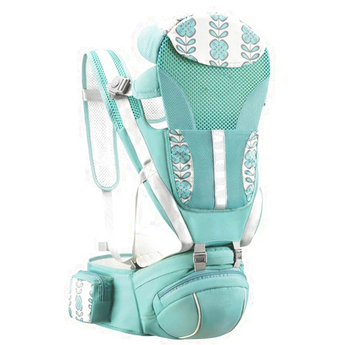 YOOVEE Baby Carrier with Hip Seat, Baby Carrier Newborn to Toddler with Lumbar Support Child 7-33 lbs and Cool Air Mesh, Safety Comfort Baby Holder Carrier (Green)