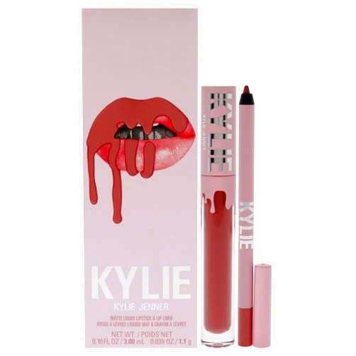 Kylie Cosmetics Matte Lip Kit - 301 Liquid Angel for Women - 2 Pc 0.10oz Matte Liquid Lipstick, 0.03oz Lip Liner