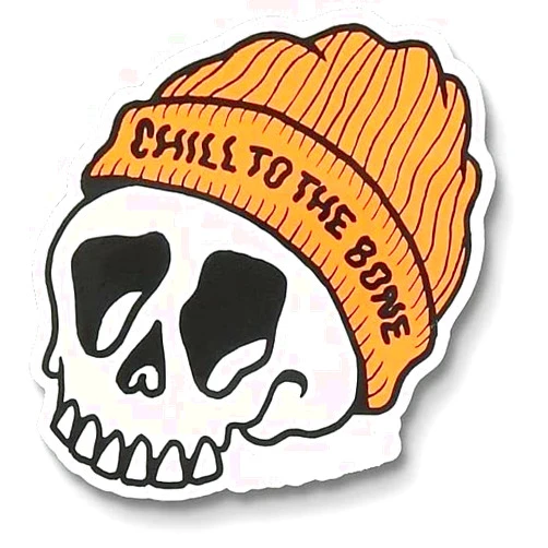 IUSOT Pack of 2 Chill to The Bone Funny Dope Skull Vinyl Decal Sticker 4x4 Inches for Cars Bumpers Trucks Vans SUVs Windows Walls Boats Cups Tumblers Laptops