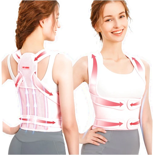 Fit Geno Back Brace Posture Corrector for Women, Shoulder Straightener, Adjustable Full Back Support, Upper and Lower Back Pain Relief - Scoliosis, Hunchback, Hump, Thoracic, Spine Corrector (Small)