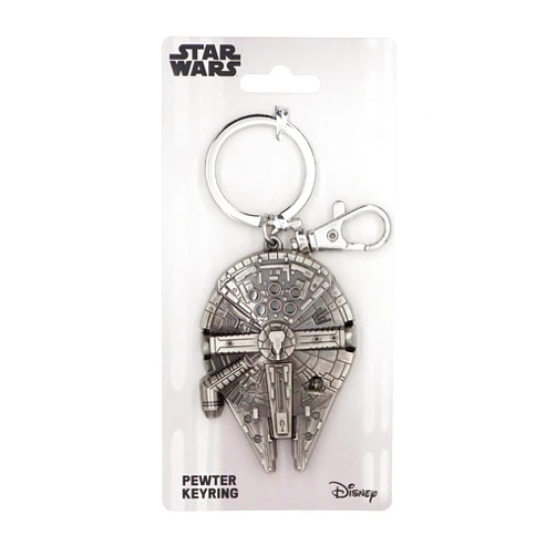Disney Star Wars Millennium Falcon Pewter Key Ring,Silver ,Large