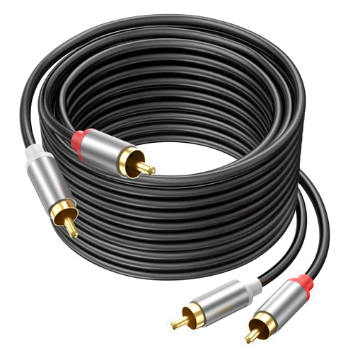 Ubramac RCA Cable, 2RCA Male to 2RCA Male Stereo Audio Cable Gold Plated Car Audio Subwoofer Adapter Dual Shielded Red and White Cord for Home Theater Amplifier Hi-Fi System Car Audio Speaker (16FT, 1)