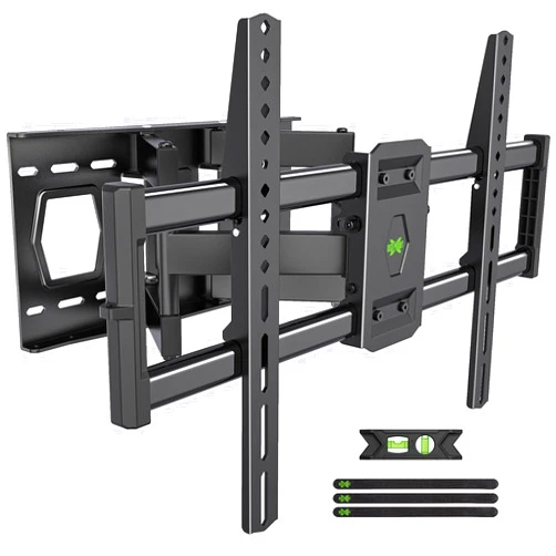 USX MOUNT Full Motion TV Mount for 42-80 Inch Flat Screen LED TVs up to 120 lbs, Swivel TV Wall Mount Bracket Dual Articulating Arms, Tool-Free Tilt Max VESA 600x400mm, for 8-16 in Wood Studs