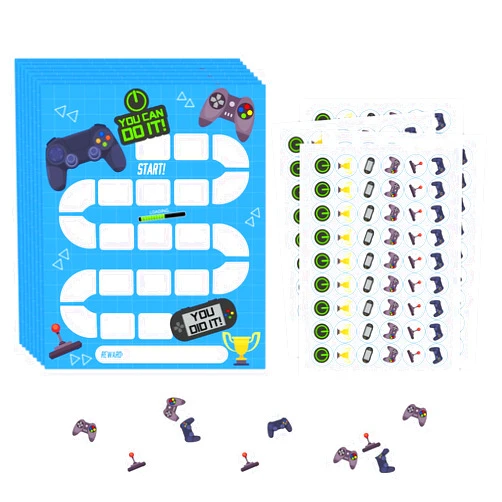 LWBEO Behavior Reward Chart for Toddlers Boys Girls, You Can Do It, Video Game Theme Incentive Chart Chore Chart for Motivate Responsibility & Positive Habits, Including Behavior Charts, Stickers - 11