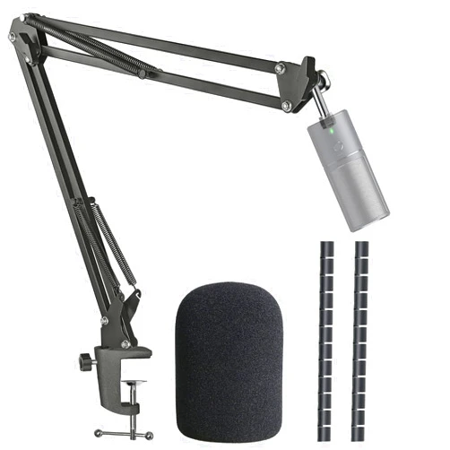 SUNMON Razer Seiren X Mic Boom Arm Stand with Pop Filter, Compatible with Razer Seiren X USB Microphone with Cable Sleeve by SUNMON