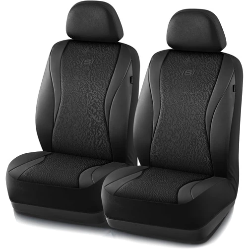 Skechers Car Seat Covers,Leather Seat Covers with GOGA Mat Technology,Waterproof Car Seat Covers Front Seats,Airbag Compatible,Comfort Universal Fit for Most Cars,Vans,Trucks,SUVs,Black