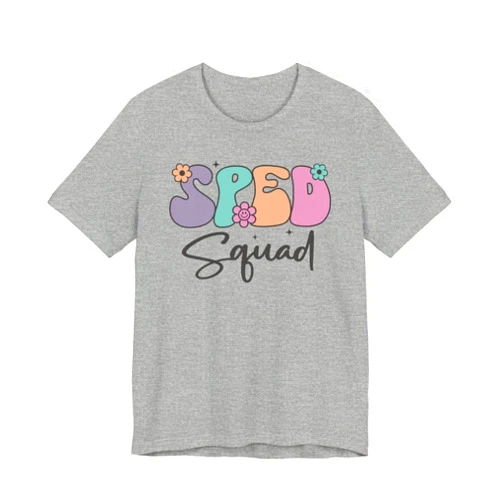 Handmade SPED Squad Retro T-Shirt – Special Education Teacher Tee – SPED Teacher Shirt – Gift for Special Ed Teachers & Educators (Athletic Heather, S)
