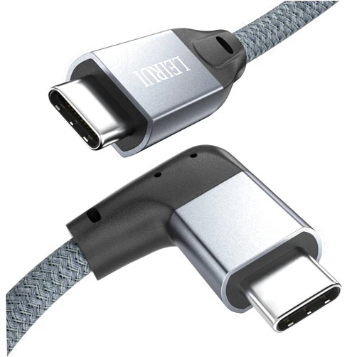 LEIRUI 90 Degree USB C to USB C Cable, Right Angle 100W PD USB C 3.2 Cable 20Gbps Data Transfer, 4K Video Output with E-Marker for Thunderbolt 3/4, MacBook Pro, iPad Pro, Galaxy S20, Pixel, Switch