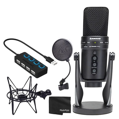Samson G-Track Pro USB 24-bit Studio Condenser Mic with Audio Interface + Acc.