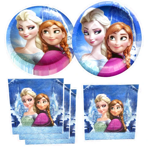 Hysnol Frozen Birthday Party Supplies, include 20 Plates and 20 Napkins, Frozen Birthday Party Decorations