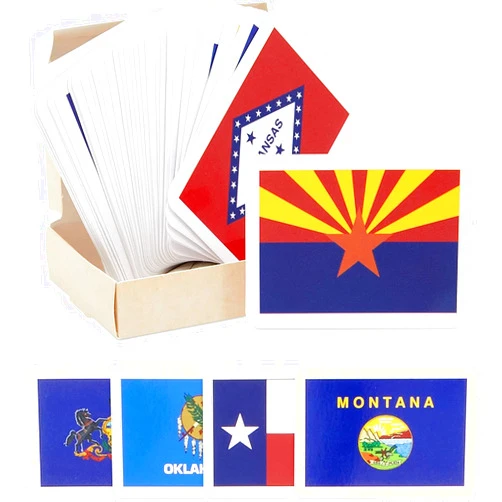 BLUE PANDA 50 US States and Capitals Flash Cards for Kids (2.5 x 3.5 In)