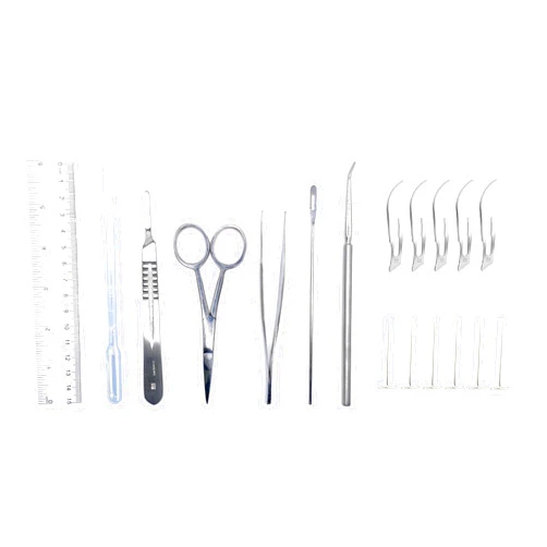 Generic 18 Piece Dissecting Kit Including Scissors, Forceps, Scalpel, and Probe in Disposable Plastic Bag for Anatomy Lab, Biology, Medical Students, and General Dissection