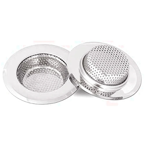 Baoer Tech Ltd 2pcs Kitchen Bathroom Sink Strainer, Stainless Steel Drain Filter, Prevent Clogging, 4.5 Inch/11cm Outer Diameter, Dishwasher Safe, Pack of 2