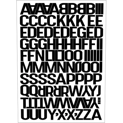 Rockmount Electronics Outdoor/Indoor Self Adhesive Die Cut Gothic Vinyl Letters Set: 1- inch, Black