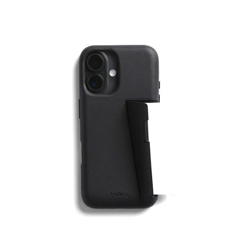 Bellroy Phone Case – 3 Card for iPhone 16 (Leather iPhone case, Phone Wallet) - Black