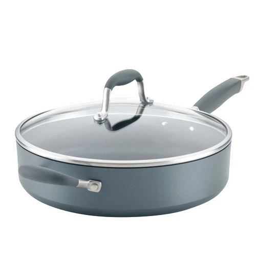 Anolon Advanced Home Hard Anodized Nonstick Sauté Pan with Helper Handle and Lid, 5 Quart - Moonstone