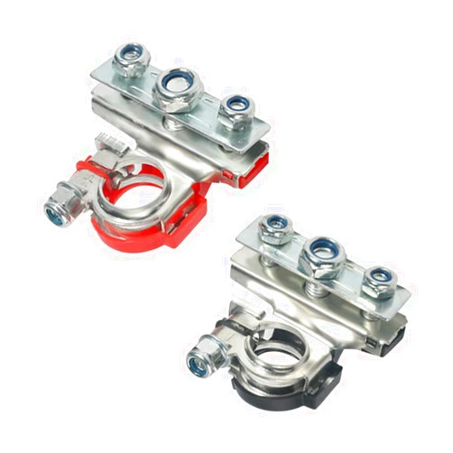 SUJADE 2 Pack 12V Automotive Top Post Battery Wire Cable Terminals Clamp Connectors Kit, Car 3 Way Battery Terminals, Positive and Negative, Applicable in Car, Boat, Van and More