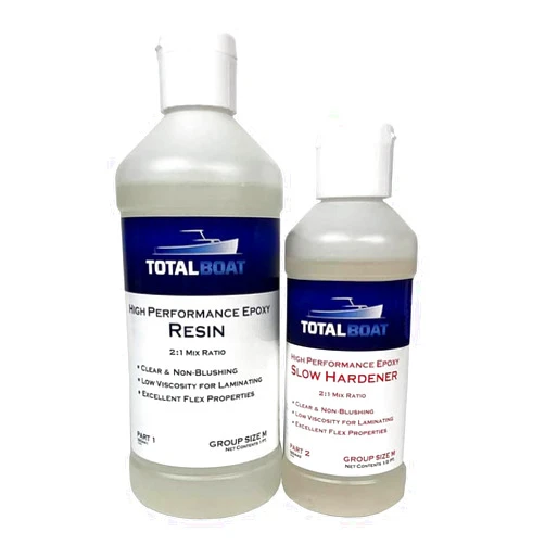 TotalBoat High Performance Epoxy Kit, Crystal Clear Marine Grade Resin and Hardener for Woodworking, Fiberglass and Wood Boat Building and Repair (Pint, Slow)