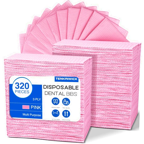 TENKAIWICK 320 Pack Disposable Dental Bibs 13