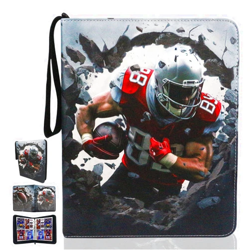 Sparkle Tmax Football-B Card Binder - 4 Pocket Fits 400 Cards with 50 Removable Sleeves