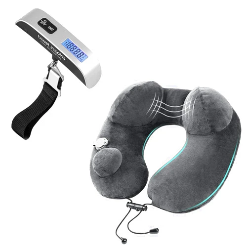 travel inspira Inflatable Travel Pillow and Luggage Scale