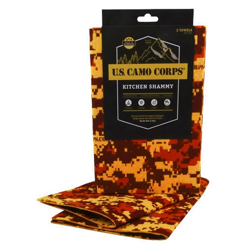 U.S. CAMO CORPS Kitchen Shammy, Set of 2, Super Absorbent 14