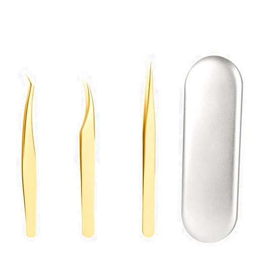 FlyItem 3pcs Professional Eyelash Extension Tweezers Set Decor Anti-static Dolphin Peacock Butterfly Lash Extension Precision Straight Curved Tweezers Cosmetic Makeup Tools