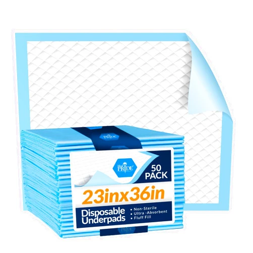 MED PRIDE Disposable Underpads 23'' X 36'' Incontinence Pads, Chux, Bed Covers, Puppy Training | Thick, Super Absorbent Protection for Kids, Adults, Elderly | Liquid, Urine, Accidents (150)