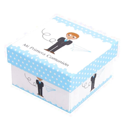 Santiago y Cia Children's Communion Lined Cardboard Box, 9 x 9 x 5 cm, Storage Boxes, Multicoloured, Not Applicable