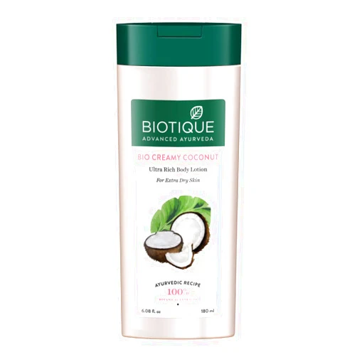 Biotique Bio Creamy Coconut Ultra-Rich Body Lotion for Extra Dry Skin, 180ml