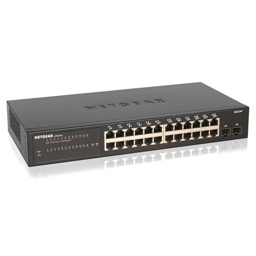 NETGEAR 26-Port Gigabit Ethernet Smart Managed Pro Switch (GS324T) - with 2 x 1G SFP, Desktop/Rackmount, S350 Series