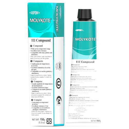 HushOil Molykote 111 Compound Valve Lubricant and Sealant 150g 5.3oz, Silicone Grease for O-Rings, Plug Valves, Seal & Protect Rubber & Plastic Components, Water Resistant, Low Volatility