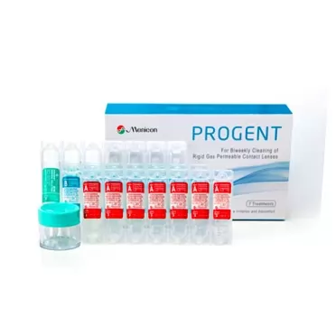 Menicon Progent Biweekly Contact Lens Cleaner - Removes Protein Deposits (7 Treatments)
