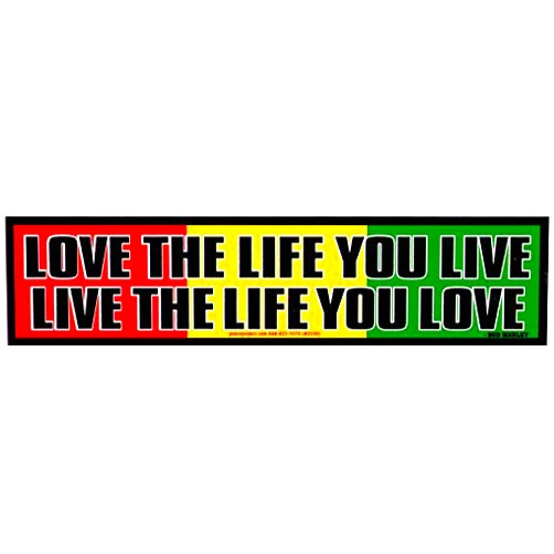 Peace Resource Project Love The Life You Live, Live The Life You Love – Reggae Rasta Magnetic Bumper Sticker/Decal Magnet (10.5
