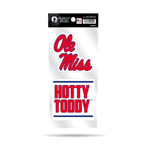 Rico Industries NCAA Unisex-Adult Double Up Die Cut 2-Piece Sticker Sheet